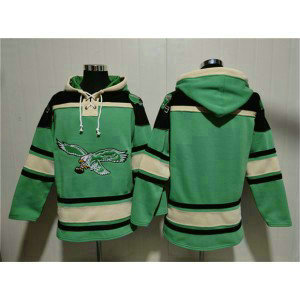 Philadelphia Eagles Blank Green Ageless Must-Have Lace-Up Pullover Hoodie