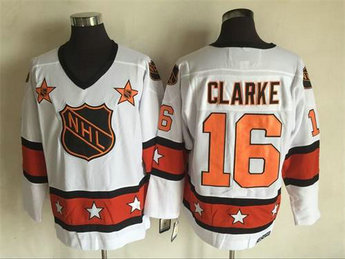 Philadelphia Flyers #16 Bobby Clarke White Orange All Star CCM Throwback Stitched NHL Jersey