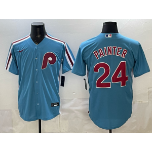 Philadelphia Phillies 24 Painter Blue Cool Base Men Jersey