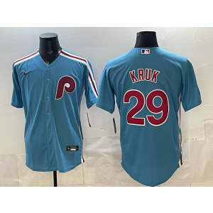 Philadelphia Phillies 29 Kruk Blue Cool Base Men Jersey