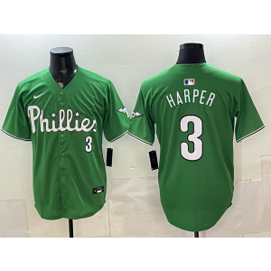 Philadelphia Phillies 3 Bryce Harper Green Cool Base Men Jersey Philadelphia Phillies 3 Bryce Harper Green Cool Base Men Jersey