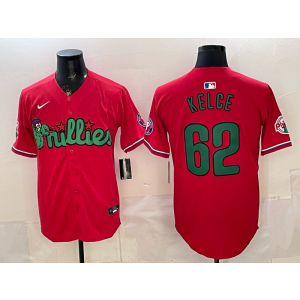 Philadelphia Phillies 62 Kelce Red Cool Base Men Jersey Philadelphia Phillies 62 Kelce Red Cool Base Men Jersey
