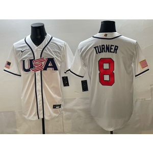 Philadelphia Phillies 8 Turner White World Cup Cool Base Men Jersey