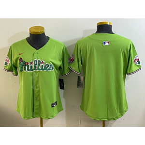 Philadelphia Phillies Blank Green Cool Base Women Jersey