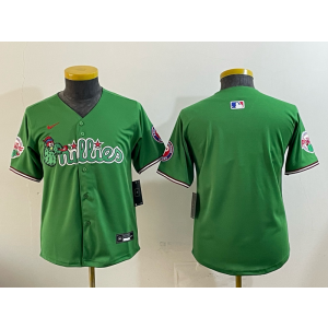 Philadelphia Phillies Blank Green Cool Base Youth Jersey