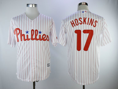 Phillies 17 Rhys Hoskins White Cool Base Jersey