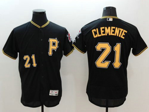 Pirates #21 Roberto Clemente Black Flexbase Authentic Collection Stitched Baseball Jersey