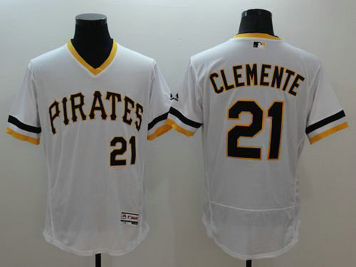 Pirates #21 Roberto Clemente White Flexbase Authentic Collection Cooperstown Stitched Baseball Jersey