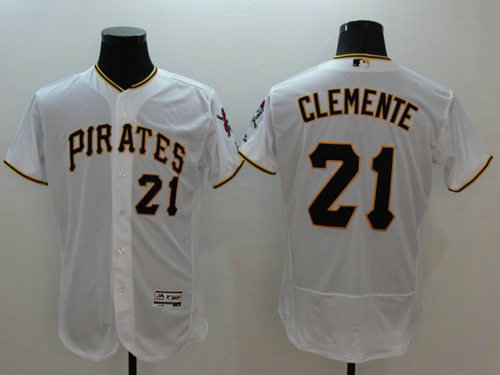 Pirates #21 Roberto Clemente White Flexbase Authentic Collection Stitched Baseball Jersey