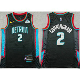 Pistons 2 Cade Cunningham Black 2025-26 City Edition Men Jersey