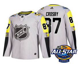 Pittsburgh Penguins #87 Sidney Crosby Grey 2018 NHL All-Star Men's Stitched Ice Hockey Jersey