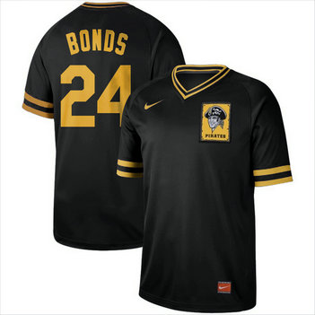 Pittsburgh Pirates #24 Barry Bonds Nike Cooperstown Collection Legend V-Neck Jersey Black