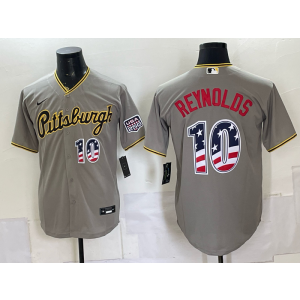 Pittsburgh Pirates 10 Reynolds Grey USA 250 Fourth of July Men Jersey