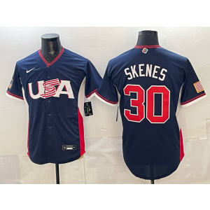 Pittsburgh Pirates 30 Skenes Navy World Cup Cool Base Men Jersey