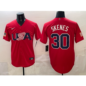 Pittsburgh Pirates 30 Skenes Red World Cup Cool Base Men Jersey