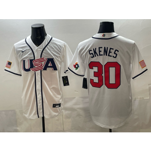 Pittsburgh Pirates 30 Skenes White World Cup Cool Base Men Jersey