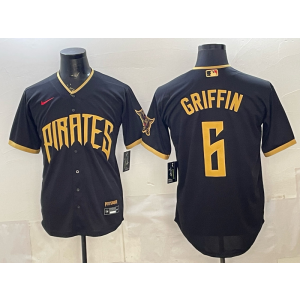 Pittsburgh Pirates 6 Connor Griffin Black 2026 City Connect Cool Base Men Jersey