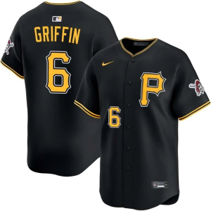 Pittsburgh Pirates 6 Connor Griffith Black Cool Base Men Jersey