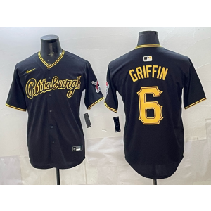 Pittsburgh Pirates 6 Connor Griffith Black Cool Base Men Jersey 1