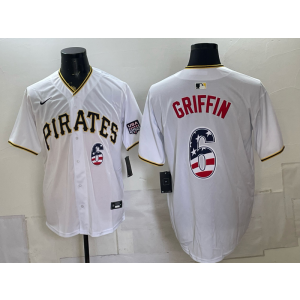 Pittsburgh Pirates 6 Griffin White USA 250 Fourth of July Men Jersey