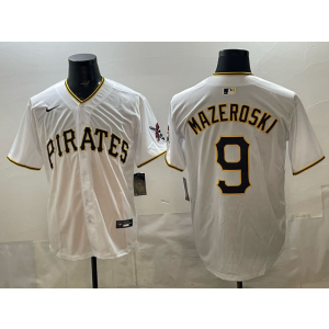 Pittsburgh Pirates 9 Mazeroski White Cool Base Men Jersey