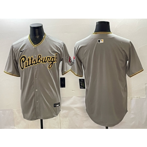 Pittsburgh Pirates Blank Grey Cool Base Men Jersey
