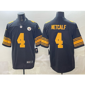 Pittsburgh Steelers 4 DK Metcalf Black Color Rush Vapor Limited Men Jersey