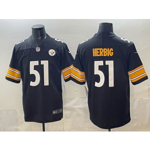 Pittsburgh Steelers 51 Herbig Black Vapor Limited Men Jersey