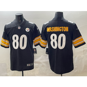 Pittsburgh Steelers 80 Washington Black Vapor Limited Men Jersey