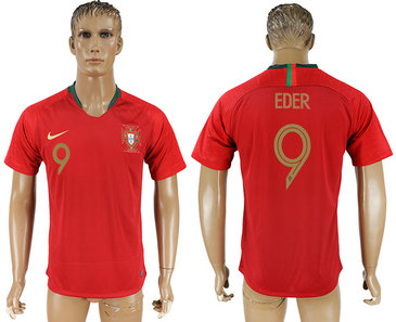 Portugal 9 EDER Home 2018 FIFA World Cup Thailand Soccer Jersey Portugal 9 EDER Home 2018 FIFA World Cup Thailand Soccer Jersey