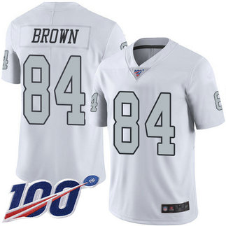 Raiders #84 Antonio Brown White Men's Stitched Football Limited