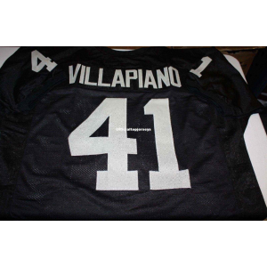 Raiders Mitchell and Ness 41 Phil Villapiano Black Throwback Men Jersey
