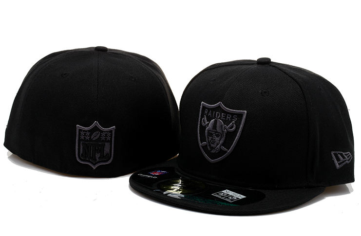 Raiders fitted black caps 60 004