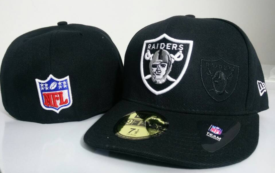 Raiders fitted black caps 60 005