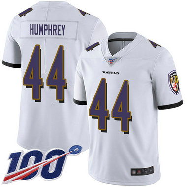 Ravens #44 Marlon Humphrey White Men's Stitched Football 100th Season Vapor Limited Jersey