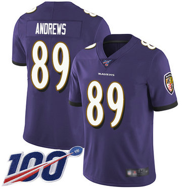 Ravens #89 Mark Andrews Purple Team Color Men's Stitched Football 100th Season Vapor Limited Jersey