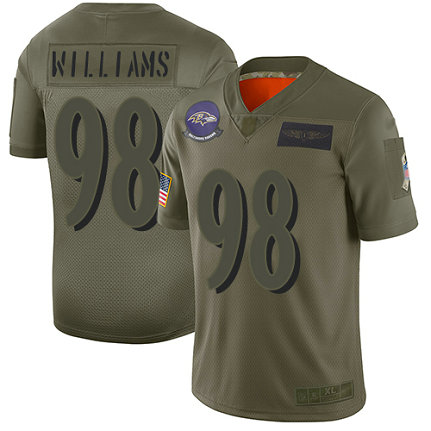 Ravens #98 Brandon Williams Camo Men's Stitched Football Limited 2019 Salute To Service Jersey