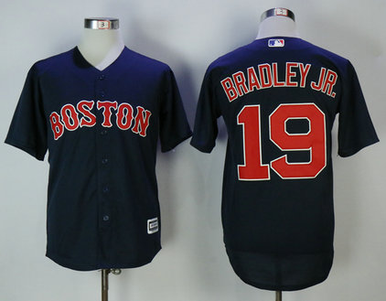 Red Sox 19 Jackie Bradley Jr. Navy Cool Base Jersey