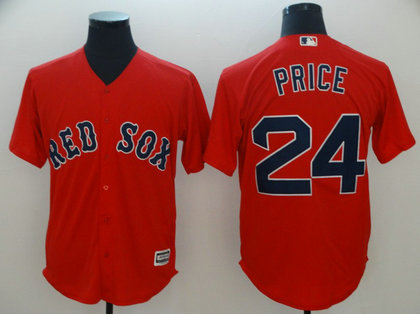 Red Sox 24 David Price Red Cool Base Jersey
