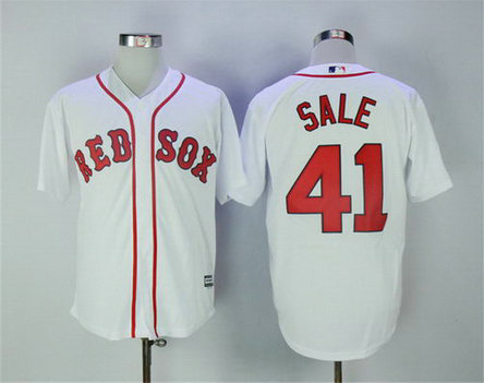 Red Sox 41 Chris Sale White New Cool Base MLB Jersey