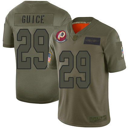 Redskins #29 Derrius Guice Camo Men's Stitched Football Limited 2019 Salute To Service Jersey