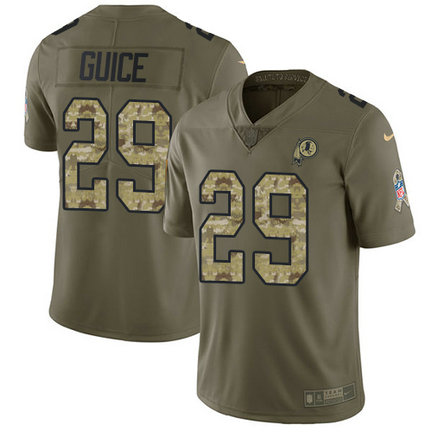 Redskins #29 Derrius Guice Olive-Camo Men's Stitched Football Limited 2017 Salute To Service Jersey
