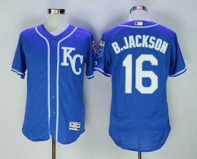 Royals 16 Bo Jackson Blue Flexbase Jersey