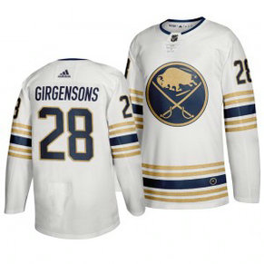Sabres 28 Zemgus Girgensons White 50th anniversary Adidas Men Jersey