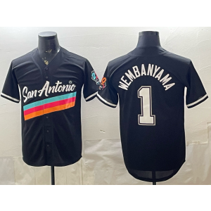 San Antonio Spurs 1 Wambanyama Baseball Vapor Limited Men Jersey 1