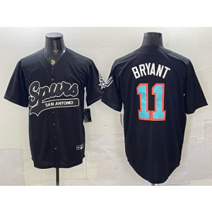 San Antonio Spurs 11 Bryant Black Baseball Vapor Limited Men Jersey 1 San Antonio Spurs 11 Bryant Black Baseball Vapor Limited Men Jersey 1
