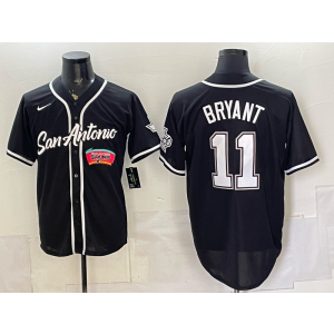 San Antonio Spurs 11 Bryant Black Baseball Vapor Limited Men Jersey