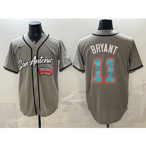 San Antonio Spurs 11 Bryant Grey Baseball Vapor Limited Men Jersey 1