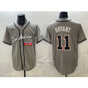 San Antonio Spurs 11 Bryant Grey Baseball Vapor Limited Men Jersey