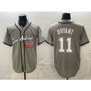 San Antonio Spurs 11 Bryant Grey Baseball Vapor Limited Men Jersey 2
